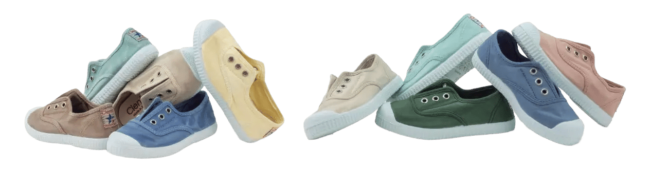 Cienta strawberry-scented canvas sneakers for kids in a wide range of colors. Official B2B collection preview via Moda Vostra agency.